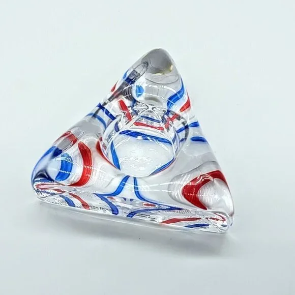 Kosta Boda Ulrica Hydman Vallien Hand-Painted Triangle Art Glass Candle Holder - Picture 4 of 6